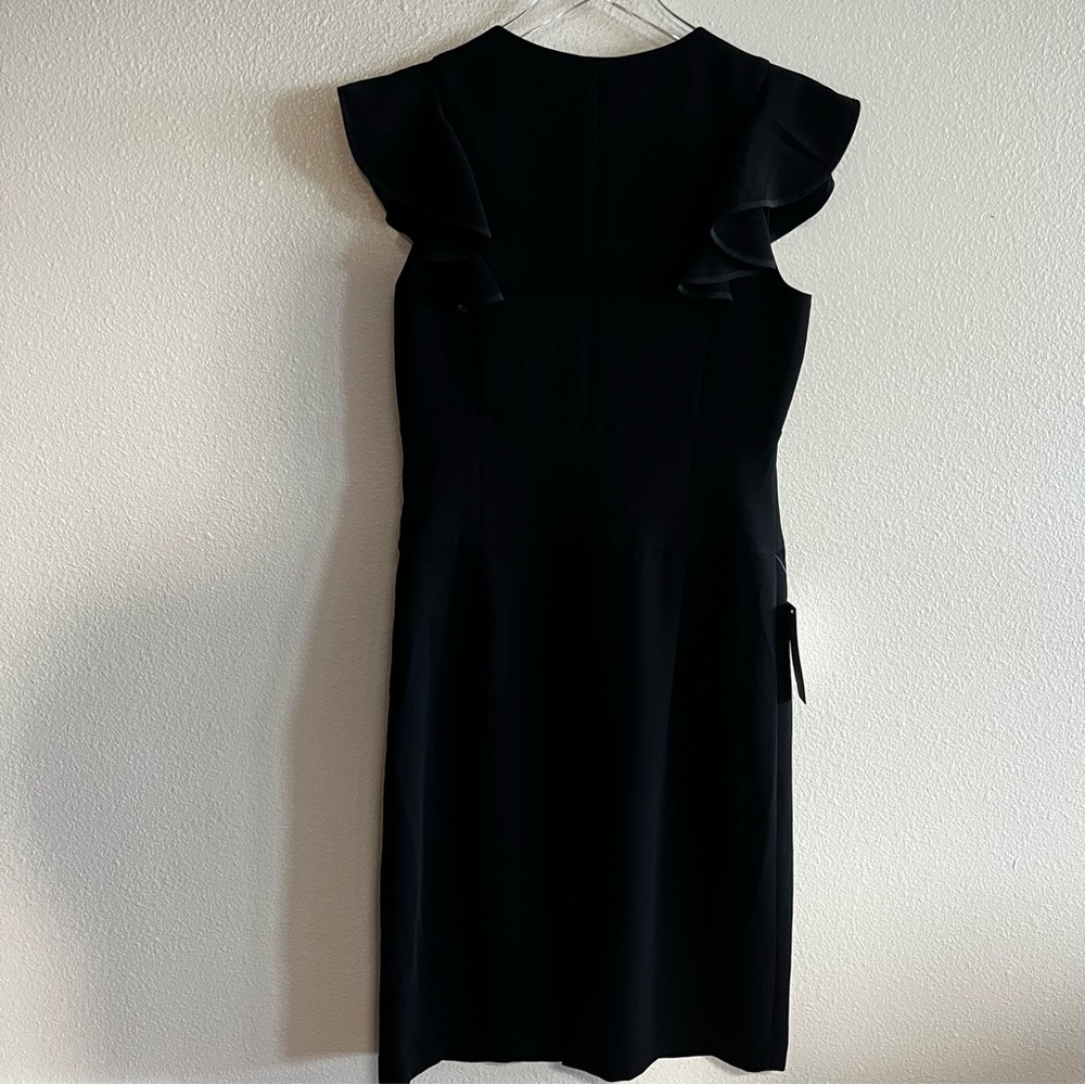 Ann Taylor Black Sheath Dress with Flutter Sleeves - Picture 2 of 6